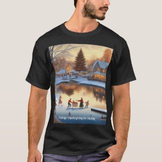 Camiseta Vintage Ação de Graças Ice Skating