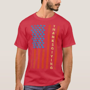 Camiseta Vintage Ação de Graças Turquia EUA Bandeira
