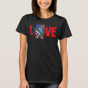 Camiseta Vintage Adora Orgulhosa Bandeira Americana Gerente