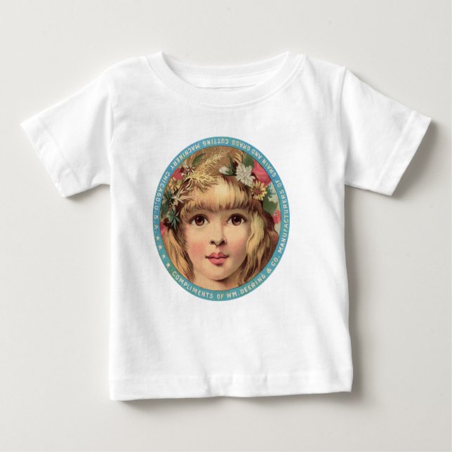 Camiseta Vintage Advert T-shirt, Girl with Flowers (Frente)