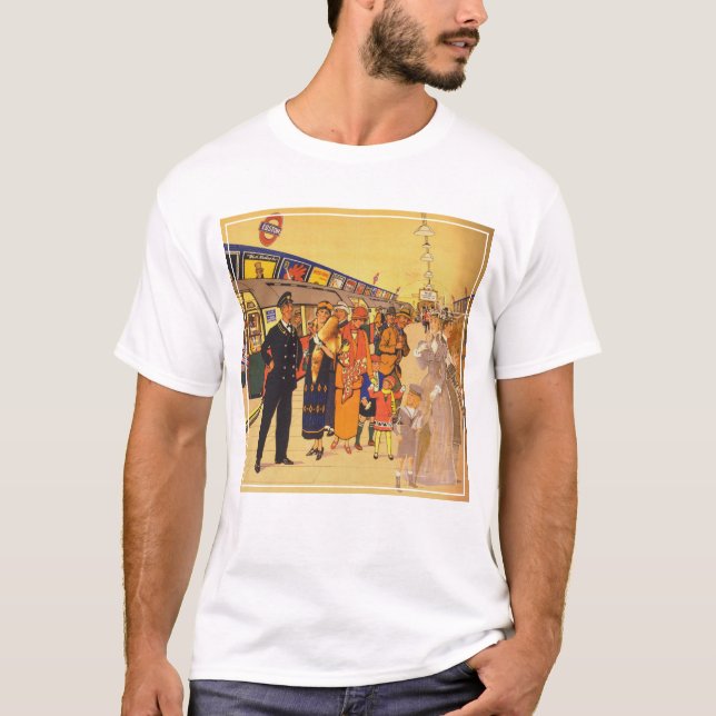 Camiseta Vintage Advertising Poster Para Londres Undergroun (Frente)