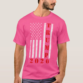 Camiseta Vintage, Afastada Bandeira Americana Trump 2020 Ge