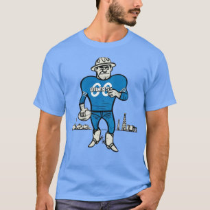 Camiseta Vintage AFL Houston Oilers Mascot Roughneck