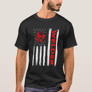 Camiseta Vintage aflita Patriotic Welder Americano F