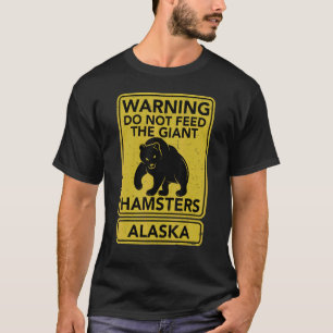 Camiseta Vintage Alaska Bear Warning Não Alimente O Gigante