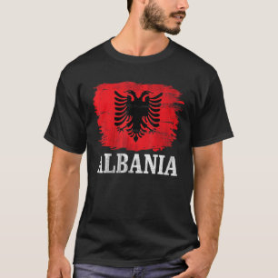 Camiseta Vintage Albânia Flag Para Albanês