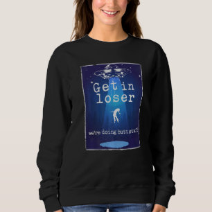 Camiseta Vintage Alienígena Abduction Ufo Get In Loser Bumb