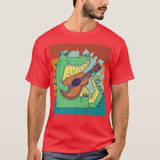 Camiseta Vintage Alligator Music Crocodile Guitar1400
