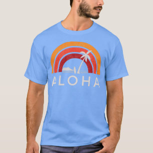Camiseta Vintage Aloha Beach Palm Tree Hawaii Surf Havaiano