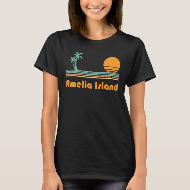Camiseta Vintage Amelia Island Beach Sunset (Frente)