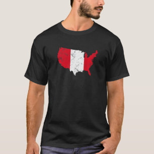 Camiseta Vintage America with Peru Flag Roots No Peru