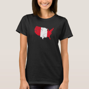 Camiseta Vintage America with Peru Flag Roots No Peru
