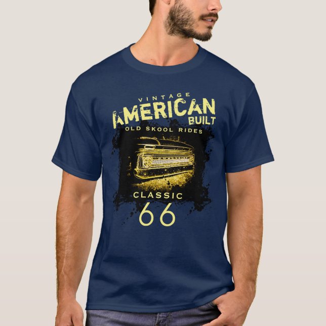 Camiseta Vintage American Built Old Skool Rides Classic (Frente)