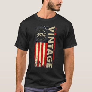 Camiseta Vintage American Flag 1976 Birthday Women Men