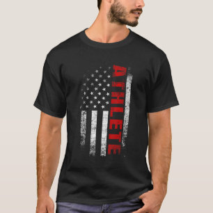 Camiseta Vintage American Flag Athlete Roupa Patriot Usa