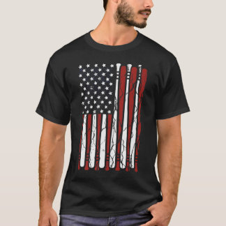Camiseta Vintage American Flag Baseball Em 4 De Julho