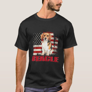 Camiseta Vintage American Flag Beagle Dog Lover