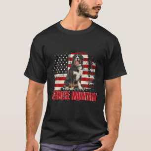 Camiseta Vintage American Flag Bernese Mountain Dog Lover