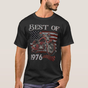 Camiseta Vintage American Flag Best Of 1976 Motorcycle Birt