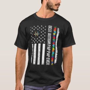Camiseta Vintage American Flag Best Pap Ever Autism Awa