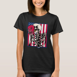 Camiseta Vintage American Flag Black And White Skull Americ