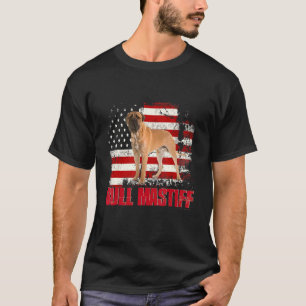 Camiseta Vintage American Flag Bull Mastiff Dog