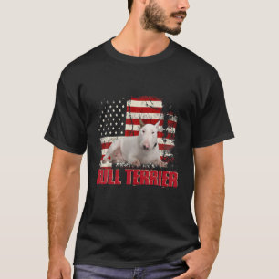 Camiseta Vintage American Flag Bull Terrier Dog Lover