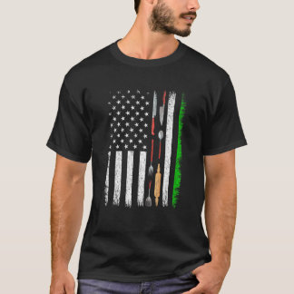 Camiseta Vintage American Flag Cozinhar Rua. Homens do Dia 