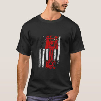Camiseta Vintage American Flag Diesel Muscle Car Mechanic M