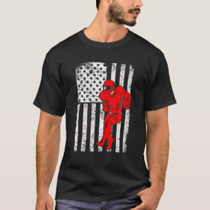 Camiseta Vintage American Flag Football Lover Team Retro 4T