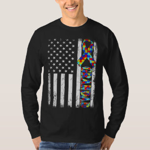 Camiseta Vintage American Flag Grandad Autism Awartsm Fam