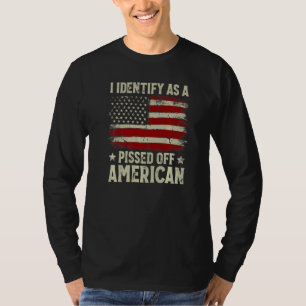 Camiseta Vintage American Flag I Identifica Como Um Raiva D