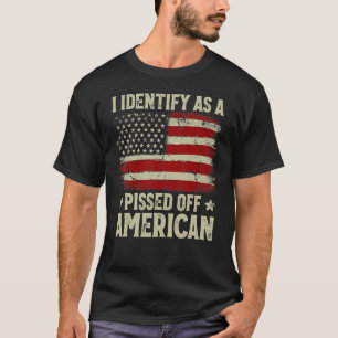 Camiseta Vintage American Flag I Identifica Como Um Raiva D