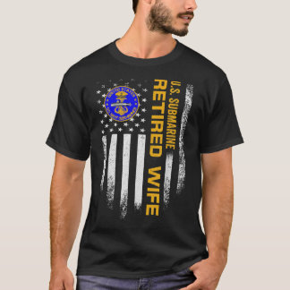 Camiseta Vintage American Flag Marinho EUA Submarino Aposen