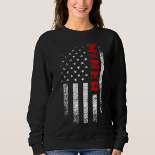 Camiseta Vintage American Flag Miner Roupa Patriot Usa Me