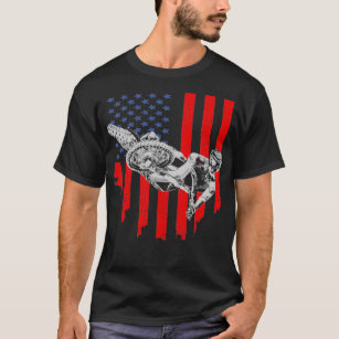Camiseta Vintage American Flag Motocross 