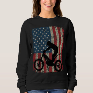 Camiseta Vintage American Flag Motocross Motorcycle 4th Of
