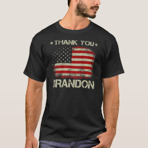 Camiseta Vintage American Flag Política Obrigado Brandon