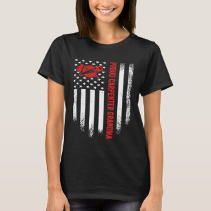Camiseta Vintage American Flag Proud Woodworking Carpenter