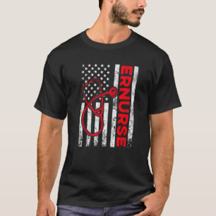 Camiseta Vintage American Flag Retro ER Enfermeiros Vintage