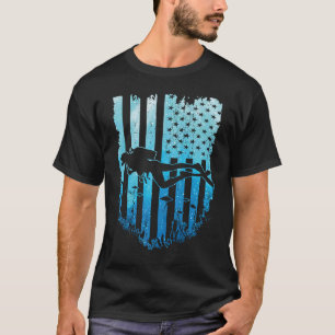 Camiseta Vintage American Flag Scuba Diver Dive