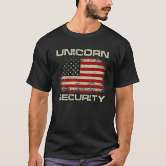 Camiseta Vintage American Flag Security Squad Unicorn Secur