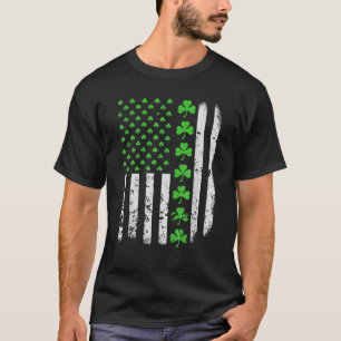 Camiseta Vintage American Flag Shamrock Green Clover Me