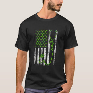 Camiseta Vintage American Flag Shamrock Patriótico Nur Irla