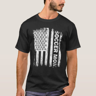 Camiseta Vintage American Flag Soccer Mom Shirt Football Fa