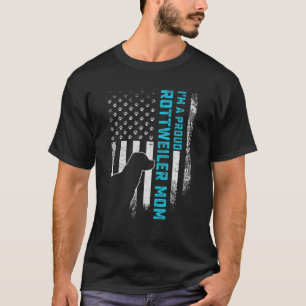 Camiseta Vintage American Flag Sou um Orgulhoso Rottweiler