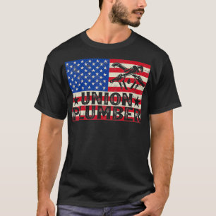Camiseta Vintage American Flag Union Plumber
