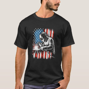 Camiseta Vintage American Flag Welder Hero Welder