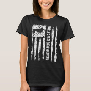 Camiseta Vintage American Flag World Best Corgi Grandpa S