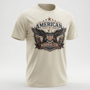 Camiseta Vintage American Rodeo Co Patriótico